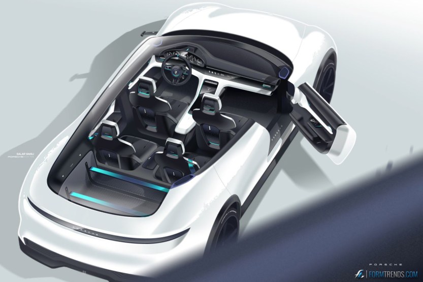 Porsche Mission E Cross Turismo cutaway sketch by Salar Vakili