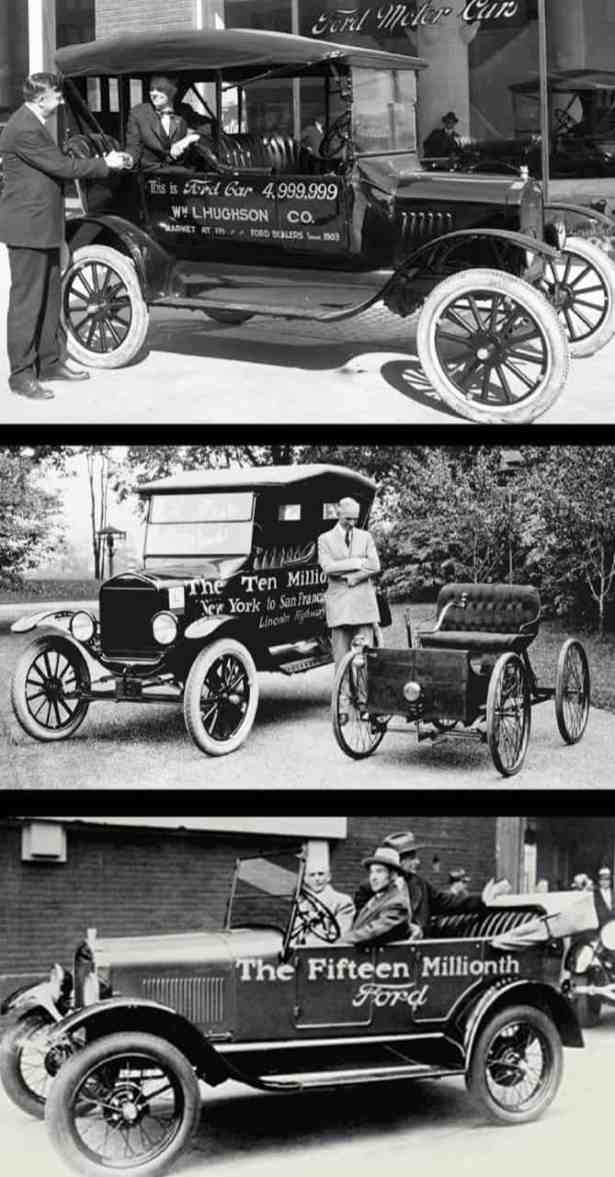 Commemorating five, 10 and 15 million Ford Model Ts