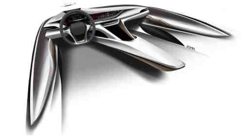 Buick Avista concept interior sketch by John McDougall
