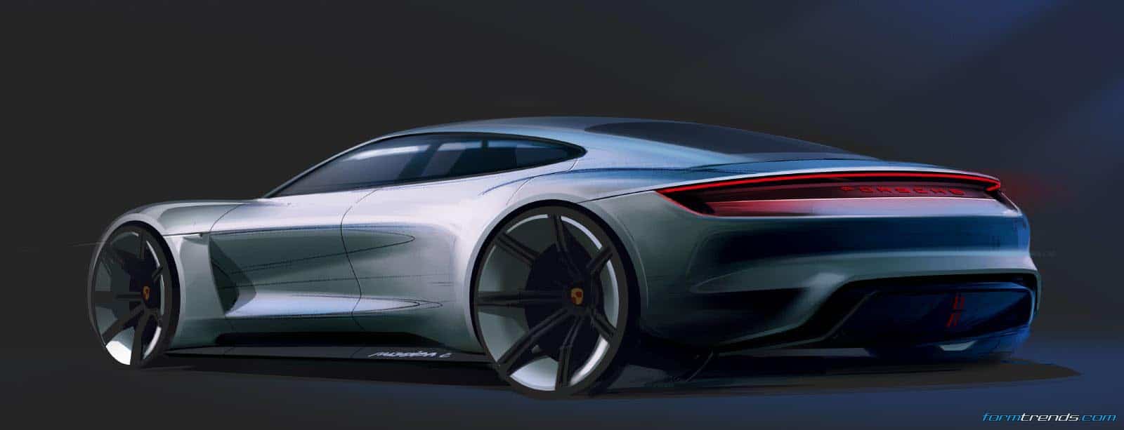 Porsche Mission E rendering by Emiel Burki