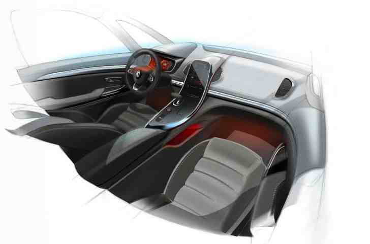 Interior sketch of the 2014 Renault Espace